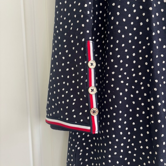 NWT Tommy Hilfiger Navy Blue/White Polka Dot Top, Size Extra Large - Picture 3 of 10